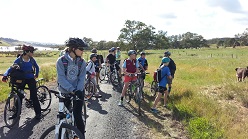 Scouts on a cycling expedition