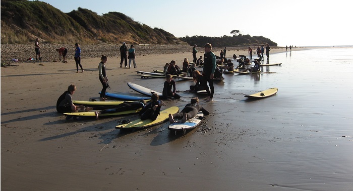 Surf camp activity
