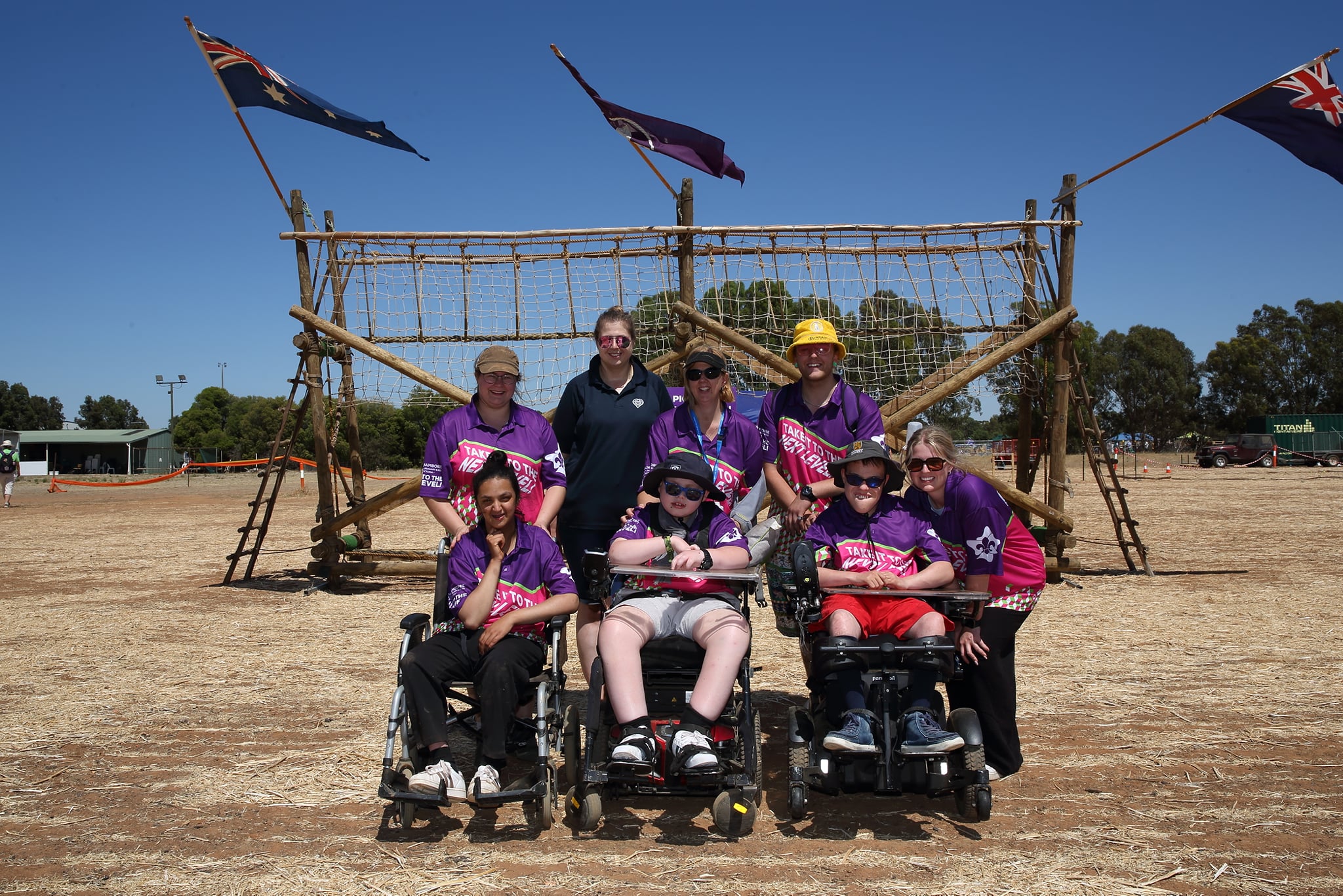 Scouts at a community event